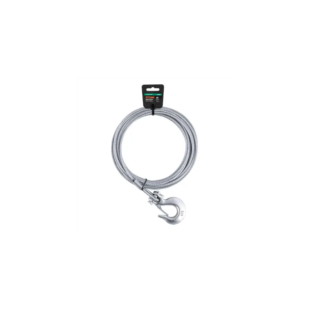 25' Winch Cable with Snap Hook (4,200 lbs.) - CUR29460